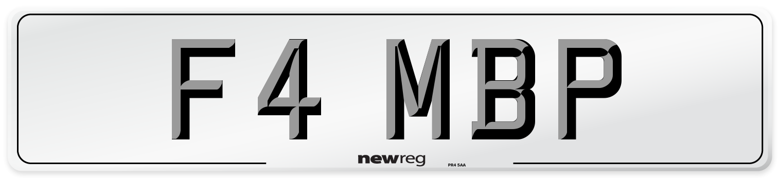F4 MBP Number Plate from New Reg